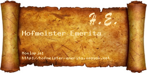 Hofmeister Emerita névjegykártya
